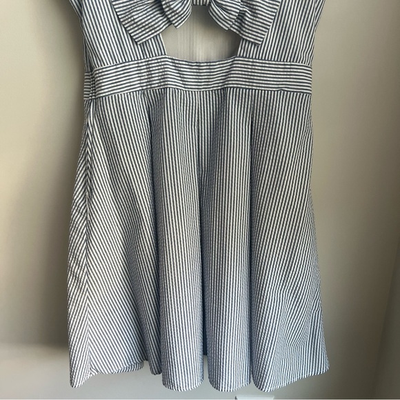 B Darlin Blue & White Pleated A-Line Sundress - Size 9/10 - Picture 7 of 15